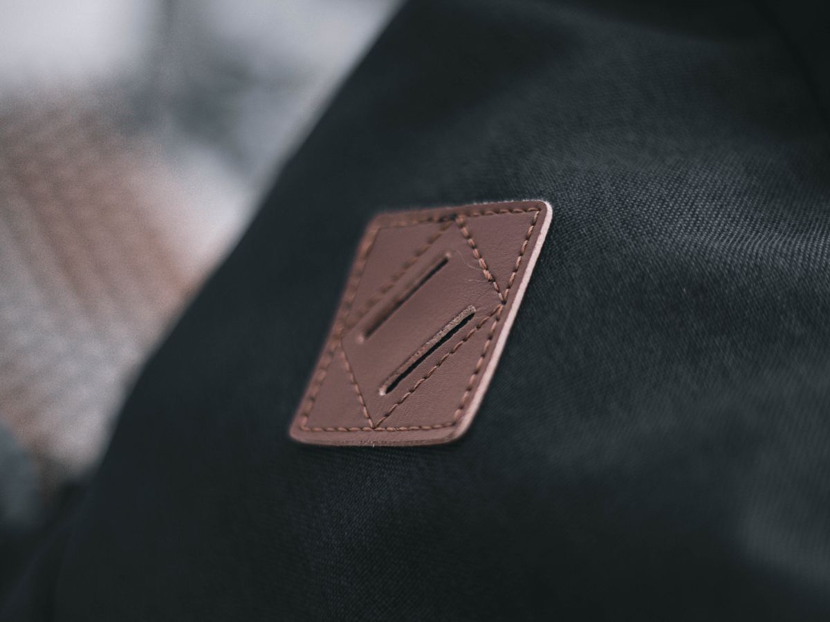 Laser-cut leather hat patch